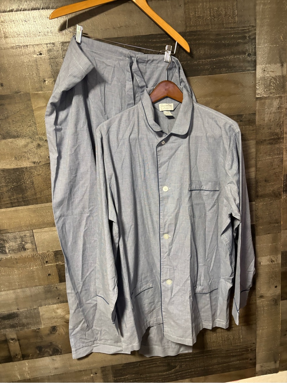 Dior Men's Light Blue Button-Down Pyjama w/Drawstring bottoms See Sizes